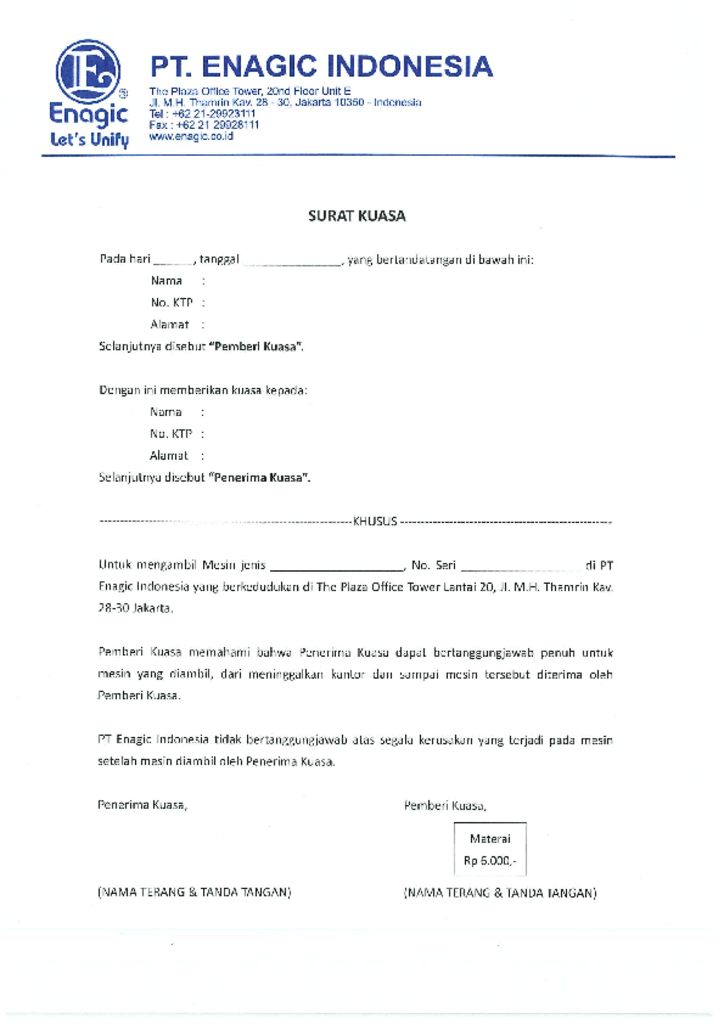 thumbnail of Surat Kuasa Machines-Accesories Pickup