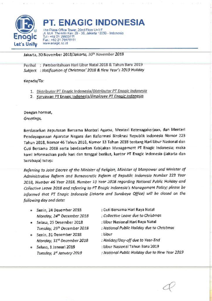 thumbnail of Announcement – Christmas 2018 and New Year Holiday 2019